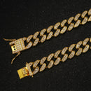 Collier de chien chaîne cubaine de luxe – Métal plaqué or