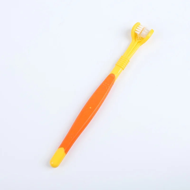 3-Sided Pet Toothbrush for Dogs and Cats Oral Care