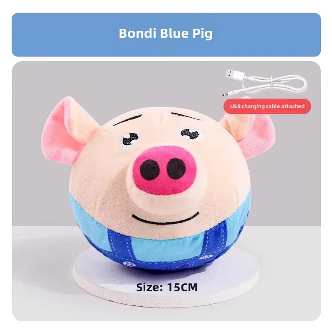 Electric Jumping Plush Ball for Dogs – USB Rechargeable Toy