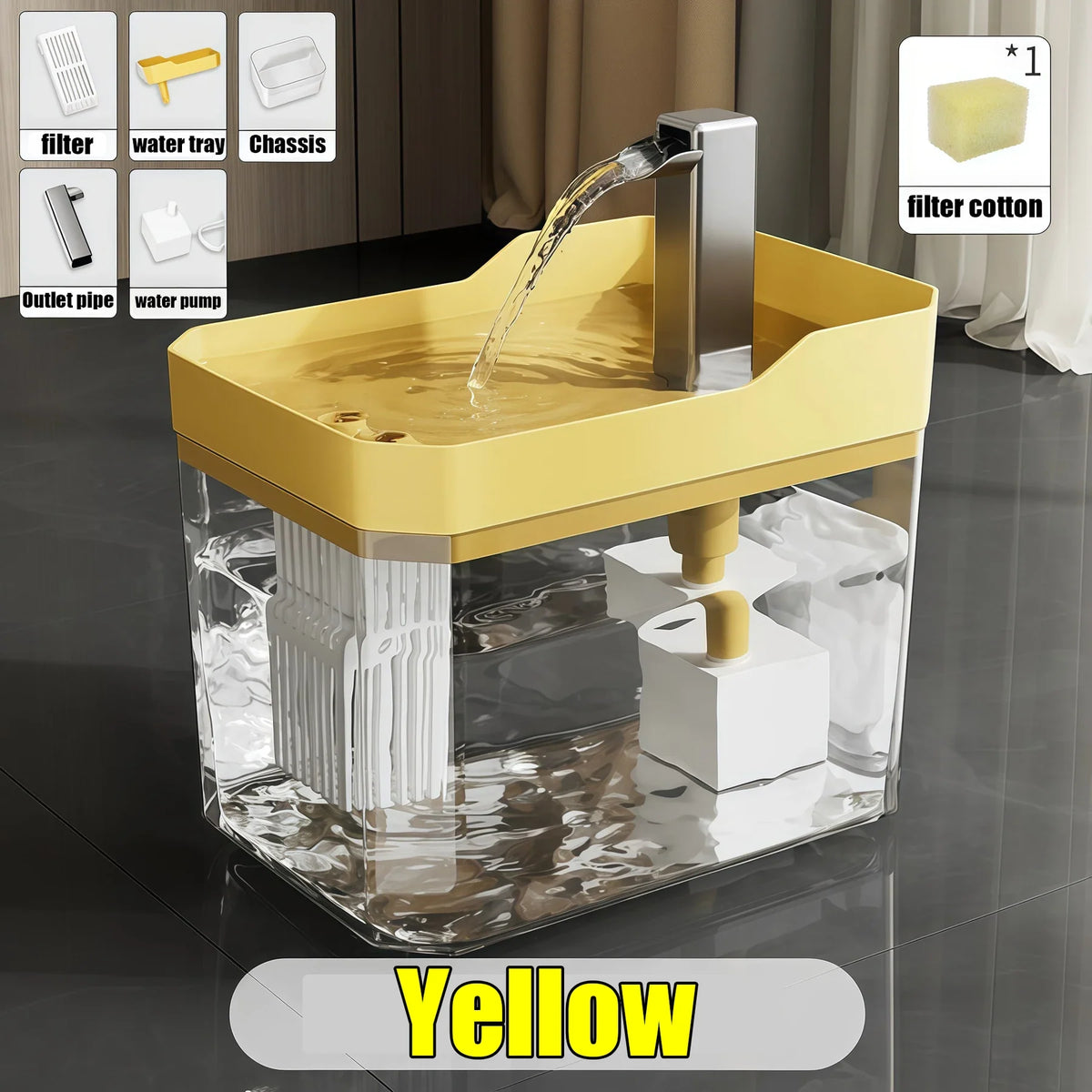 Automatic Cat Water Fountain – Silent Pump & Filter Bowl