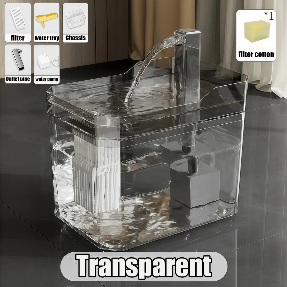 Automatic Cat Water Fountain – Silent Pump & Filter Bowl