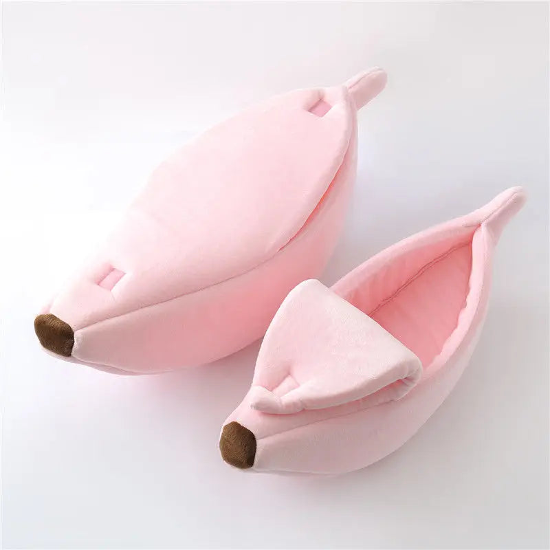 Banana Cat Bed – Cozy Warm Pet House for Cats & Puppies